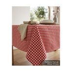 linens chic house Kırmızı Pötikareli Pamuklu Masa Örtüsü 170x170 cm | Piknik Sofra ve Parti Örtüsü