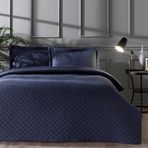 Linens Gardenia Lacivert Çift Kişilik Yatak Örtüsü