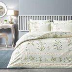 Linens Jumble Pamuk Saten Yeşil Çift Kişilik Nevresim Takımı