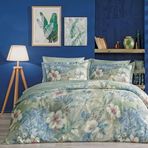 Linens Laima Pamuk Saten Mavi 200x220 cm Çift Kişilik Nevresim Takımı