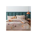 Linens Leina Pamuk Saten Çift Kişilik Nevresim Takımı Bej
