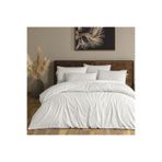 Linens Premium Hemlin Pamuk Kenevir Çift Kişilik Nevresim Takımı Beyaz