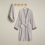 Linens Tesso Bambu S/M Bornoz Seti Stone