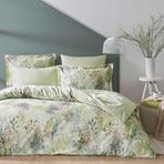 Linens Wisteria Pamuk Saten Yeşil Çift Kişilik Nevresim Takımı