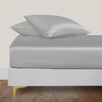 LINENWALAS Çift kişilik lastikli çarşaf 140 x 190 cm, %100 organik bambu ipek yatak örtüsü, çift kişilik yatak için, 40 cm'ye kadar derin cep alt çarşaf, yumuşak, serinletici hipoalerjenik yatak