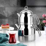 Lines Ayperi Paslanmaz Çelik Çaydanlık Takımı Metal Kulp 7 Lt Gümüş