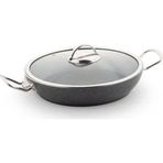 Lines Menemen Aşkı Cam Kapaklı 28 cm Siyah Granit Tava