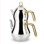 Lines Şahmeran Mini Boy Altın Kulp Çelik Çaydanlık