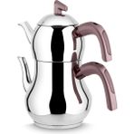Lines Şahmeran Paslanmaz Çelik Çaydanlık Soft Kulp - Rosegold - Aile Boy