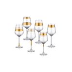 Lines Şarap Kadehi 6 Lı Set - Gold Lınes010