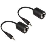 LINESO Cat5 ve Cat6 Kablo Üzerinden RJ45 Dişi Uzatma Cihazı (2X 3,5 mm - RJ45 Dişi)
