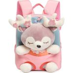 Ling3 Just Casual Karikatür Peluş Geyik Küçük Çocuk Sırt Çantası - Pembe (Yurt Dışından) - Açık Pembe