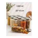 LİNGO HOME 12 Adet 1300 cc -Paslanmaz Vakumlu Metal Kapaklı Kavanoz-Saklama Kabı - Etiket Hediyeli