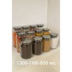 LİNGO HOME 12 Adet Vakumlu Metal Kapaklı Kavanoz - Saklama Kabı Seti Erzak-Bakliyatlık 1300-1100-850 ml.