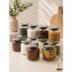 Lingo Home 12'li Paslanmaz Metal Kapaklı 500 ml Vakumlu Baharatlık Seti - Saklama Kabı -Kavanoz-Etiketli-11*10 cm - 001 - Beyaz