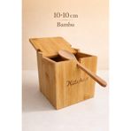 LİNGO HOME Bambu Kaşıklı Tuz Kabı- Baharatlık