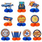 LINGXIU 10 Parça Dart Savaş Partisi Süslemeleri Nerf Dart Savaş Silahı Parti Petek Centerpieces Doğum Günü Partisi Masa Toppers Çift RZ0037 0