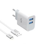 Link Tech C205 10W Dual USB PORT İphone Charger With Lightning Fabric Cable