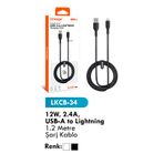 Linkage LKCB-3 12W 2.4A USB-A to Lightning 1.2 mt Şarj Kablo