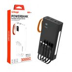 Linkage LKP-44 30000 mAh 4x USB LCD Ekran Dahili Mikro Type-C Lightning Powerbank