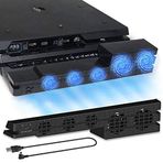 Linkhood PS4 PRO için Soğutma Fanı, USB Harici Soğutucu 5 Fan Turbo Sıcaklık Kontrolü Sony Playstation Pro Oyun Konsolu için Soğutma Fanları