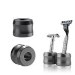 Linkidea 2 Paket Emniyet Tıraş Bıçağı Standı, Açılma Çapı 0,7" (18,5 mm) Alüminyum Alaşım Erkek Tıraş Standı, Banyo Tezgahları için, Koyu Gri