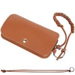 Linkidea Ekstra Büyük Güneş Gözlüğü Kılıfı Taşıma Kayışı, Vegan Deri Kahverengi Gözlük Düzenleyici Yumuşak Çanta Rayban RB2132 RB4416 RB2241 RB3548 RB2398F RB4246 ile Uyumlu, Kahverengi, XL