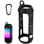 Linkidea JBL Pulse 3 Kablosuz Bluetooth IPX7 ile Uyumlu Silikon Hoparlör Kılıfı Su Geçirmez Hoparlör Kılıfı, Koruyucu Yumuşak Deri Kılıf, Anahtarlık Kancalı Seyahat Taşıma Çantası (Siyah)