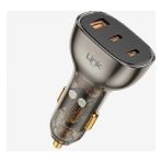 LinkTech C506 Şeffaf 80W Çift Pd (30+20W) & Qc 30W Süper Hızlı Araç Şarj Cihazı - RENK - Gri