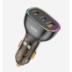 Linktech C507 Şeffaf 80W Çift PD QC 30W Type-C Lightning Kablolu Süper Hızlı Araç Şarj Cihazı