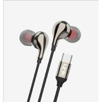 Linktech E84 Type-C HD Ses Siyah Metal Kulak İçi Kablolu Kulaklık