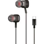 Linktech H16 Kulak Içi Usb-C Kablolu Mikrofonlu Kulaklık - Siyah