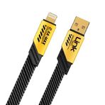 LinkTech K471 Mecha Style USB - Lightning 12W 2.4A 1.2mt Şarj Kablosu - Sarı