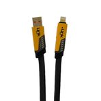Linktech K474 Mecha Style 4in1 USB + Type-C + Lightning 100W Şarj Kablosu Sarı