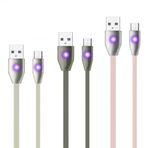 Linktech K484 Micro Usb Yassı Işıklı 1.2 mt Şarj ve Data Kablosu