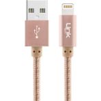Linktech K544 Safe Lightning USB Örgü Metal Data/şarj Kablosu 30CM - Altın