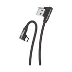 Linktech K592 Gri 3A 1.5 mt Safe Micro USB 90 Derece Data/Şarj Kablosu
