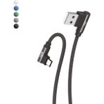 Linktech K592 Safe Micro USB 90 Derece Data/şarj Kablosu 3A 1.5mt - Siyah