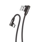 Linktech K594 Safe Type-C - USB 90 Derece Data/şarj Kablosu 3A 1.5mt - Siyah