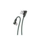 Linktech K594 Safe Type-c Usb 90 Derece Gamer Oyuncu Şarj Kablosu, GREEN