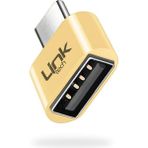 Linktech O192 USB - Type-C Dönüştürücü Otg Metal Adaptör - Gold