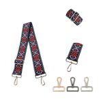Linmeas-753 Ayarlanabilir Omuz Askısı Çanta Omuz Askısı Renkli Kumaş Omuz Askısı 5 cm Geniş Jakarlı Kumaş Kadın Omuz Çantası Kemer Omuz Çantası Omuz Çantası (KE183-A3, Açık Altın Toka