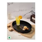 linmetal Lemna 37cm Metal Tepsi, Oval Çay Tepsisi, Sunum Tepsisi, Kahve Tepsisi