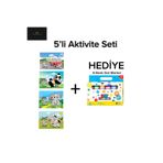 Lino Eğitici 5'li Dot Marker Aktivite Seti - 4 Boyama Kitabı + 6 Renk Yıkanabilir Nokta Boya Hediyeli