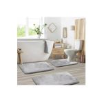 LİNOS HOME 3'lü Banyo Paspas Seti Klozet Önü Peluş Yumuşacık Yıkanabilir Açık Gri (50x80-40x60-40x50)