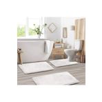 LİNOS HOME 3'lü Banyo Paspas Seti Klozet Önü Peluş Yumuşacık Yıkanabilir Beyaz (50x80-40x60-40x50)