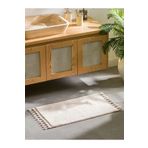 LİNOS HOME Özel Dekoratif Banyo Paspası Peluş Yumuşak Krem Saçaklı 50x80