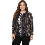 Linsolita Kadın V Yaka Baskılı 2 Düğmeli Bluz BGL-ST05096