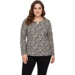 Linsolita Kadın V Yaka Modelli Baskılı Bluz BGL-ST05106