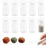 LINYIJOY 10 adet tuzluk, küçük, 6 g tuzluk ve karabiberlik, küçük mini tuzluk, seyahat için, baharatlık, kamp, tuzluk, kapaklı, plastik tuzluk, kamp baharatları için